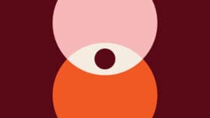 Kommunikationsbyrån Relativts grafik om två cirklar som möts och bildar ett öga i centrum